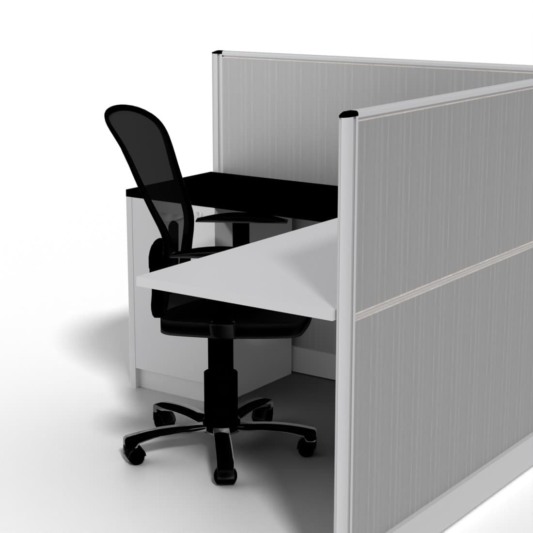 Stuttgart single workstation with panel and chair